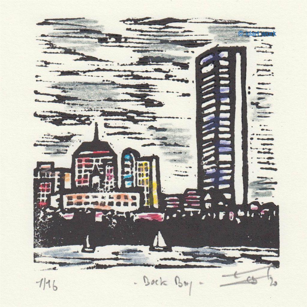 New - Nouveau | 2020 | Linocuts - Linogravures | New England 4 linogravure de taille moyenne