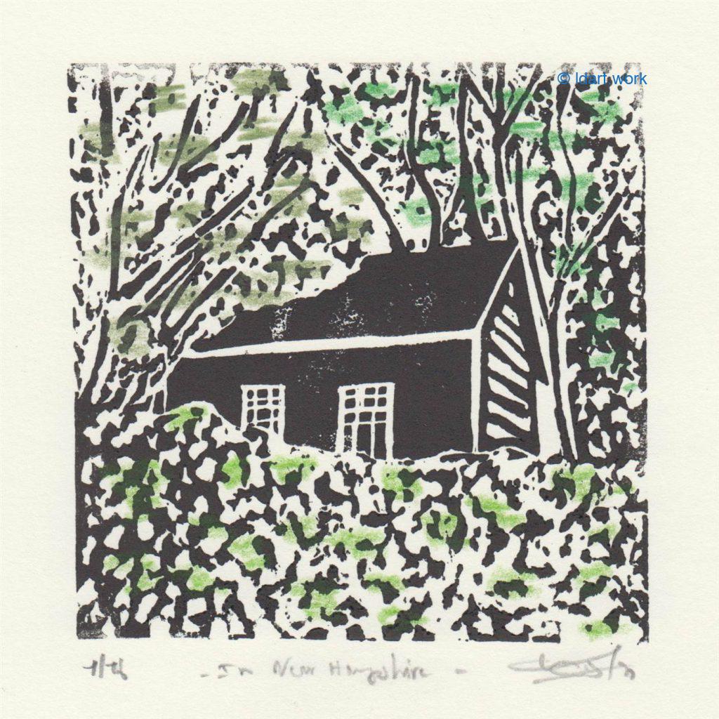New - Nouveau | 2020 | Linocuts - Linogravures | New England 2 medium linocuts