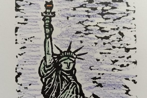 Liberty linocut