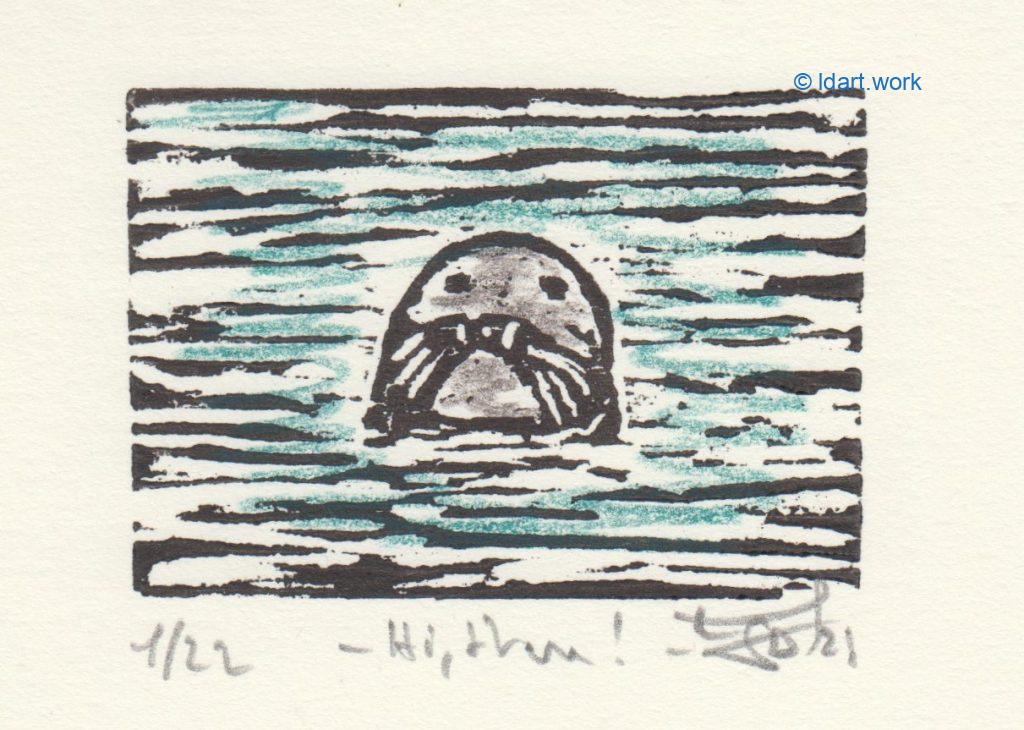 7 woodcuts of animals - 7 gravures sur bois avec animaux | 2024 5 woodcuts: Hi, there!